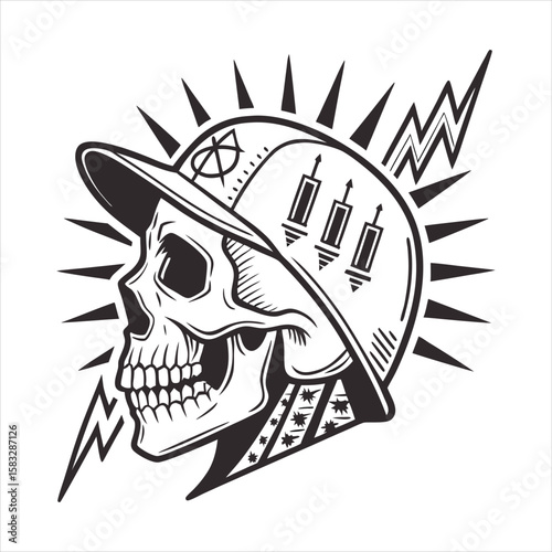 Vintage skull with candlestick charts and cross for retro trading t shirt design