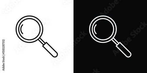 Magnifying glass icon line for web, mobile and infographics.