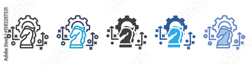 Strategy icon set multiple style collection
