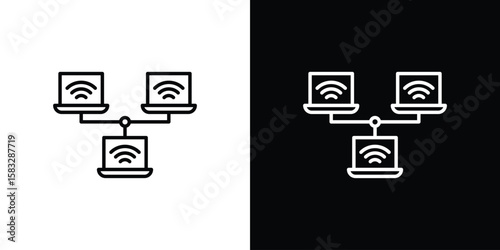 Local network icon line for web, mobile and infographics.