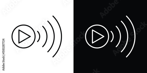 Livestream icon line for web, mobile and infographics.