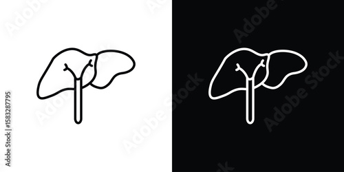 Liver icon line for web, mobile and infographics.