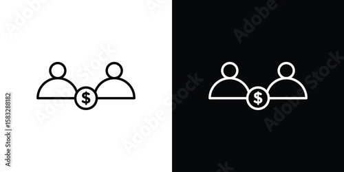 Joint account icon line for web, mobile and infographics. .
