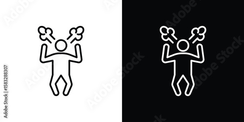 Irritated human icon line for web, mobile and infographics.