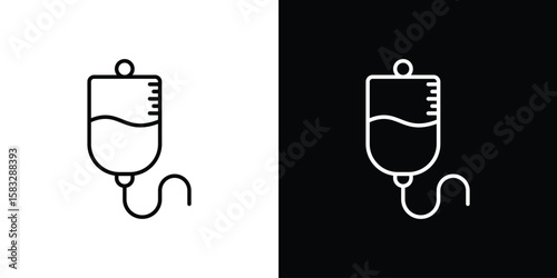 Intravenous icon line for web, mobile and infographics.