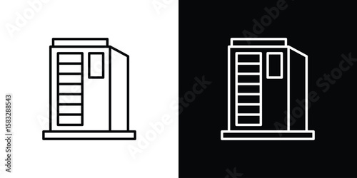 Infrared heat cabin icon line for web, mobile and infographics.