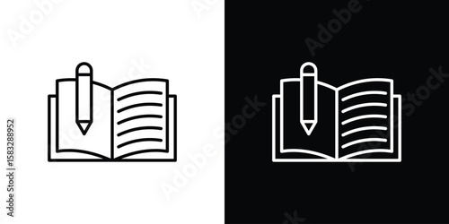 Homework icon line for web, mobile and infographics.