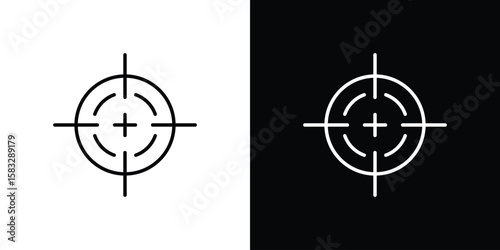 Gun target icon line for web, mobile and infographics.