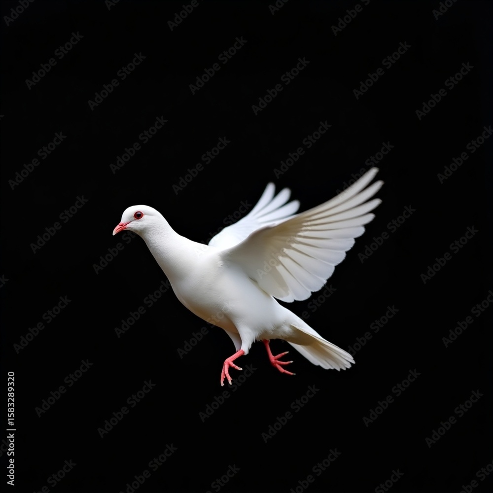 Fototapeta premium white dove isolated on black