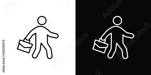 Going to work icon line for web, mobile and infographics.