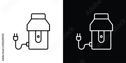 Garbage disposal icon line for web, mobile and infographics.