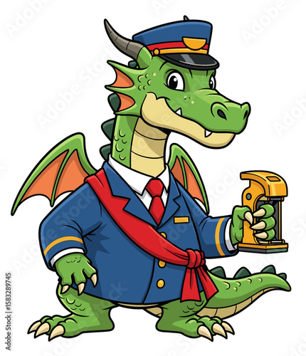 Postman dragon delivering mail