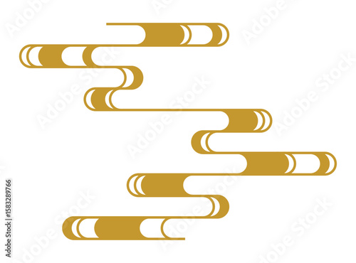 金の霞模様の和風ベクター素材