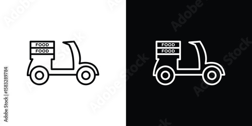 Food delivery icon line for web, mobile and infographics.