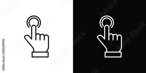 Finger control icon line for web, mobile and infographics.