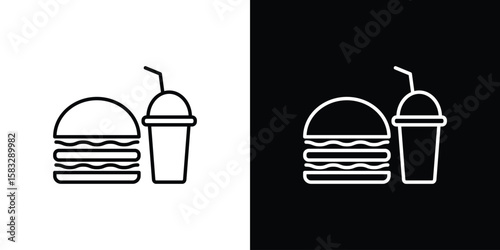 Fast food icon line for web, mobile and infographics.