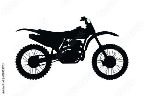Silhouette of a dirt bike motocross or off road motorcycle