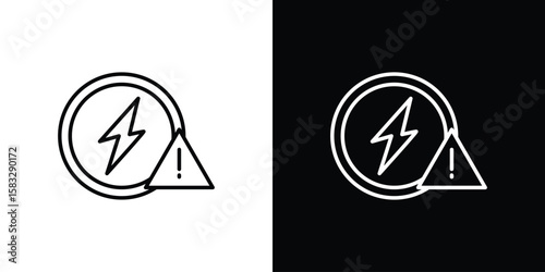 Electric Problem icon line for web, mobile and infographics.