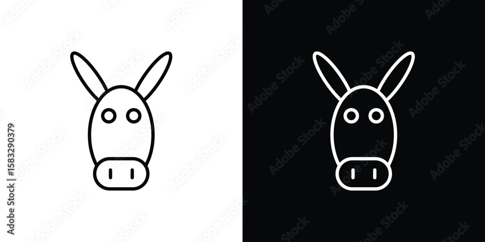 Fototapeta premium Donkey icon line for web, mobile and infographics.
