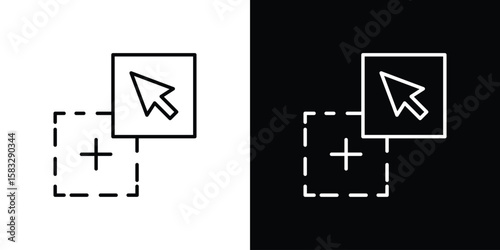 Drag and drop icon line for web, mobile and infographics.