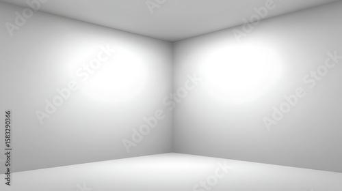 Wallpaper Mural Empty white corner room with soft lighting Torontodigital.ca