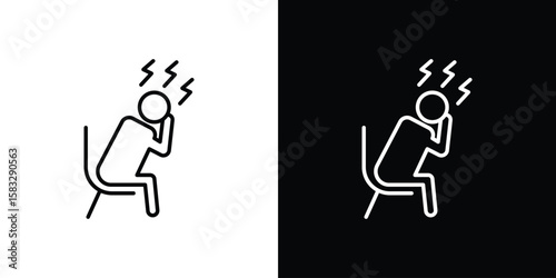 Depression icon line for web, mobile and infographics.