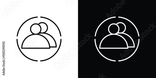 Demographics icon line for web, mobile and infographics.