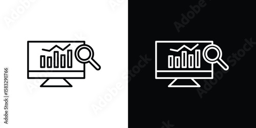 Data Analysing icon line for web, mobile and infographics.