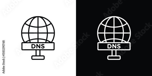 DNS icon line for web, mobile and infographics.