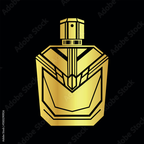 Logotipo Perfume Masculino Elegante Estilo Quadrangular