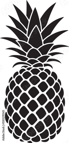 Black pineapple silhouette fruit tropical