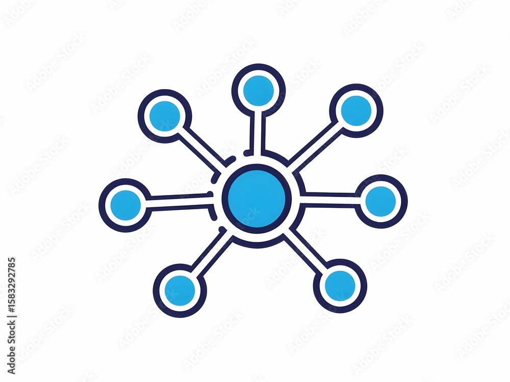 Connected Network Hub Icon Connected Network Hub Icon