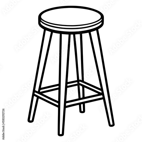 Minimal Bar Stool Line Art