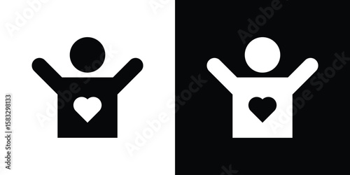 Wellness icon vector graphics. Flat solid black vector set