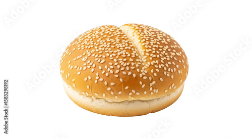 Sesameseeded bun awaits burger filling