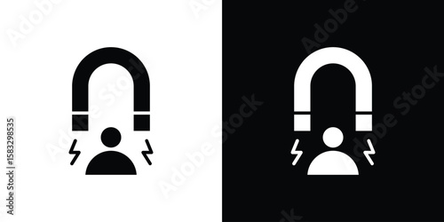 User engagement icon vector graphics. Flat solid black vector set