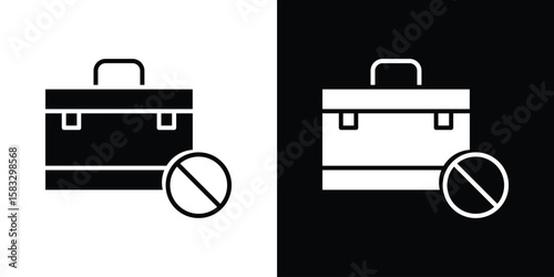 Unemployment icon vector graphics. Flat solid black vector set