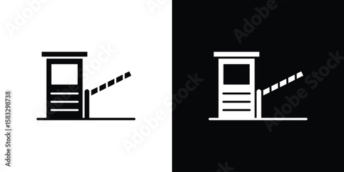 Toll road icon vector graphics. Flat solid black vector set