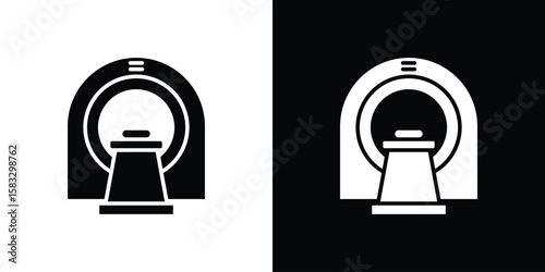 Tomography icon vector graphics. Flat solid black vector set