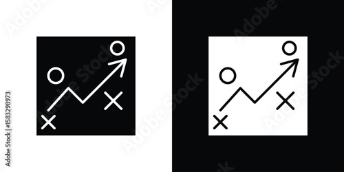 Tactical icon vector graphics. Flat solid black vector set