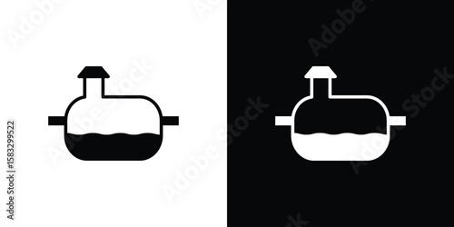 Sewerage tank icon vector graphics. Flat solid black vector set