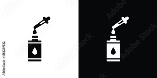 Serum icon vector graphics. Flat solid black vector set