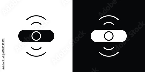 Sensor icon vector graphics. Flat solid black vector set