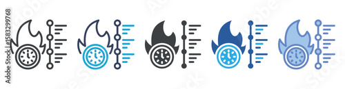 Deadline icon set multiple style collection
