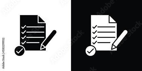 Requirements icon vector graphics. Flat solid black vector set