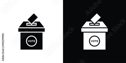 Referendum icon vector graphics. Flat solid black vector set
