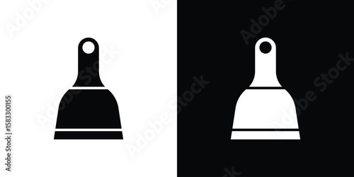 Putty knife icon vector graphics. Flat solid black vector set