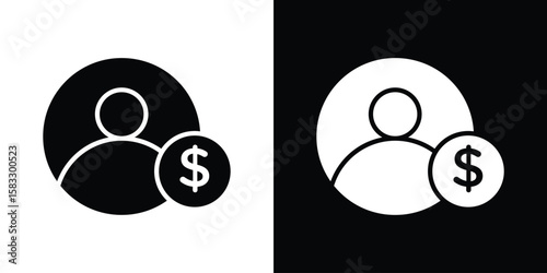 Personal loan icon vector graphics. Flat solid black vector set