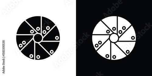 Perpetual motion icon vector graphics. Flat solid black vector set