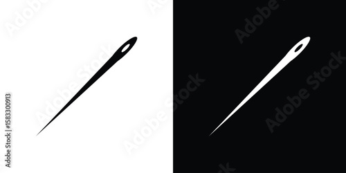 Needle icon vector graphics. Flat solid black vector set